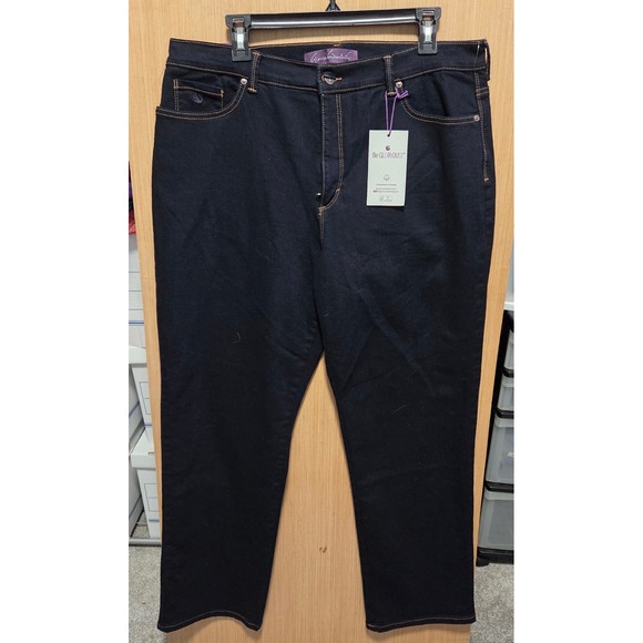 Gloria Vanderbilt 18 Short Amanda Jean Womens Dark Wash Denim High Rise Slimming - Picture 1 of 6